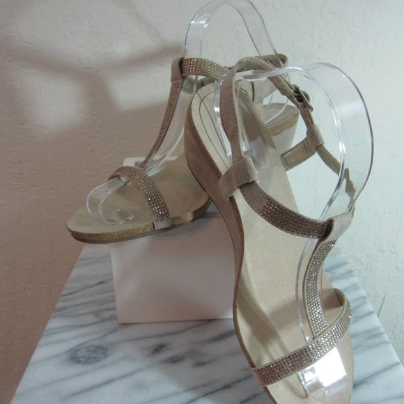 Anne Klein Shoes - Anne Klein iFlex Strappy Sandals, Beige, Sz 8.5 M
